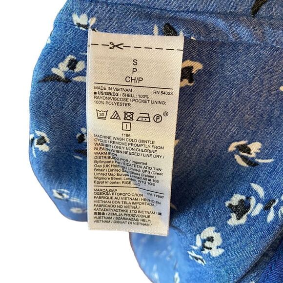 Gap NWT Sz S Blue Liberty Floral Skinny Straps Flowy Boho Maxi Summer Dress - Picture 7 of 7